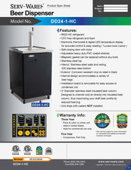 24" Beer Dispenser, DD24-1-HC