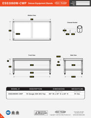 30” x 60” Deluxe Equipment Stand, ESS3060W-CWP