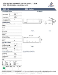 Everest ESC47L, 4ft Self Contained Countertop Refrigerated Display Case - Left Comp Mount