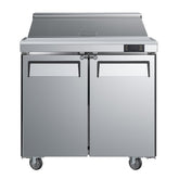 36" 2 Door Refrigerated Sandwich Prep Table, MSR-36