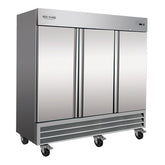 81" 3 Solid Door Reach-In Refrigerator, RR3-HC