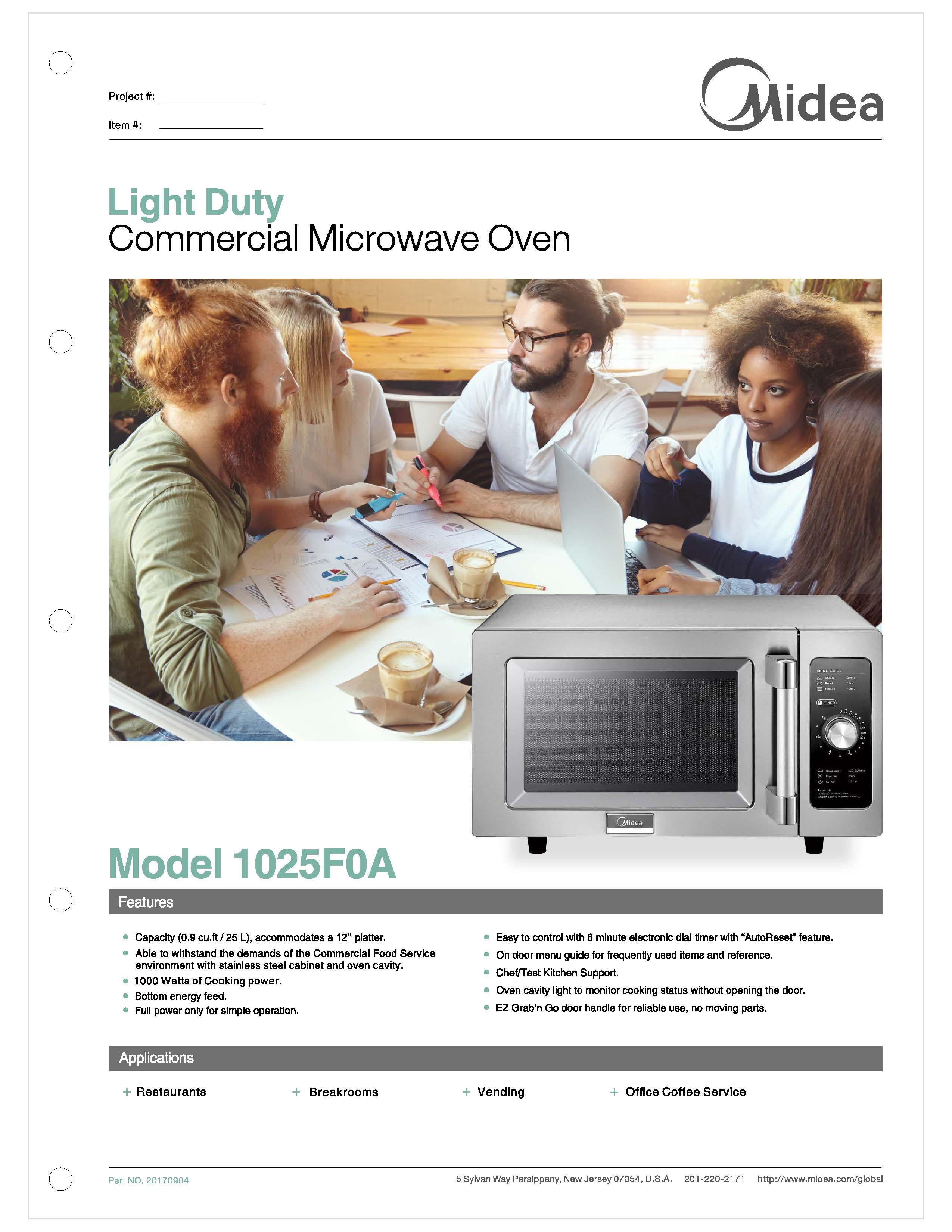 Light Duty Commercial Microwave Oven, 1025F0A