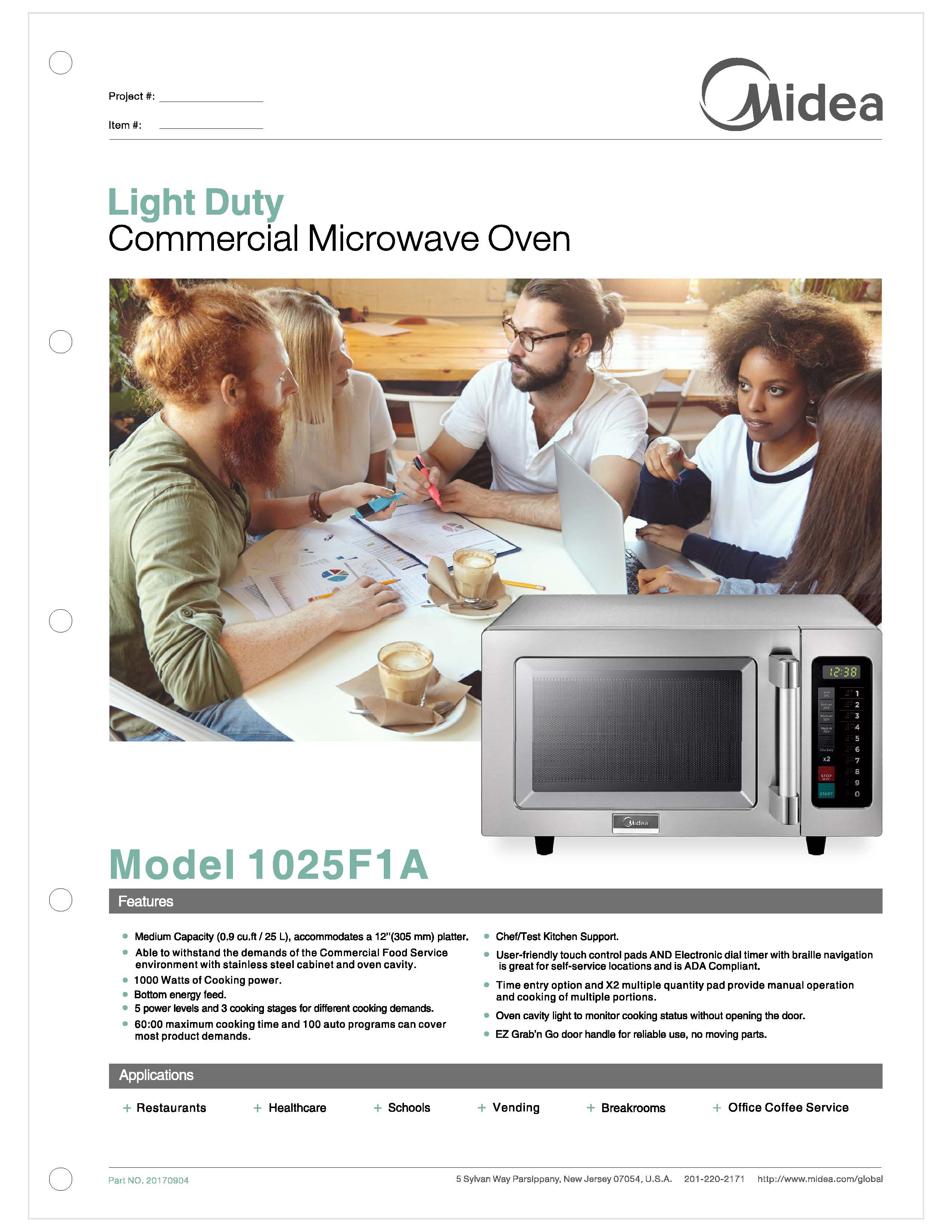 Light Duty Commercial Microwave Oven, 1025F1A