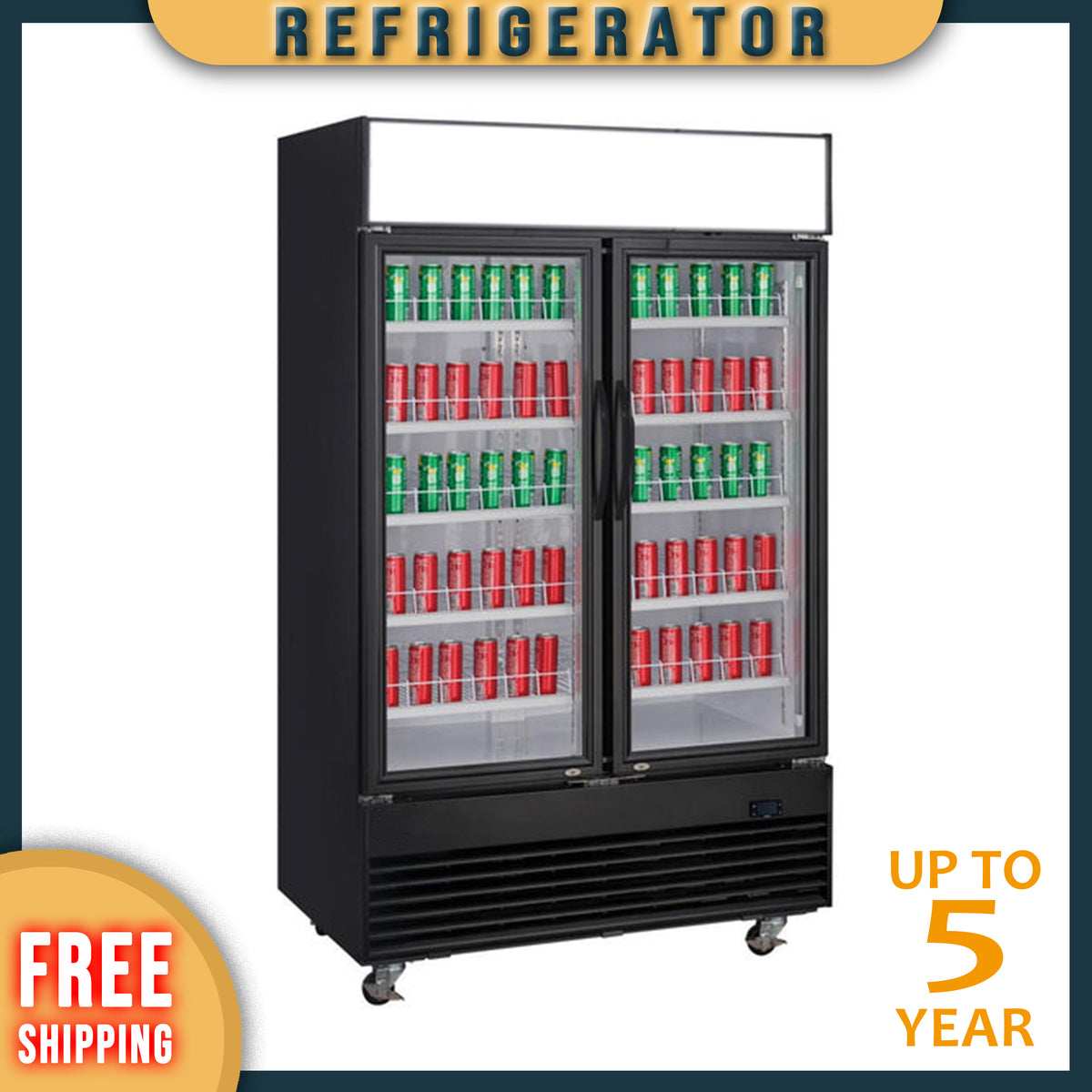 CG1.2 Door Merchandiser Refrigerator, 53"*32"*84", 1-Year labor & Parts 5-Year compressor