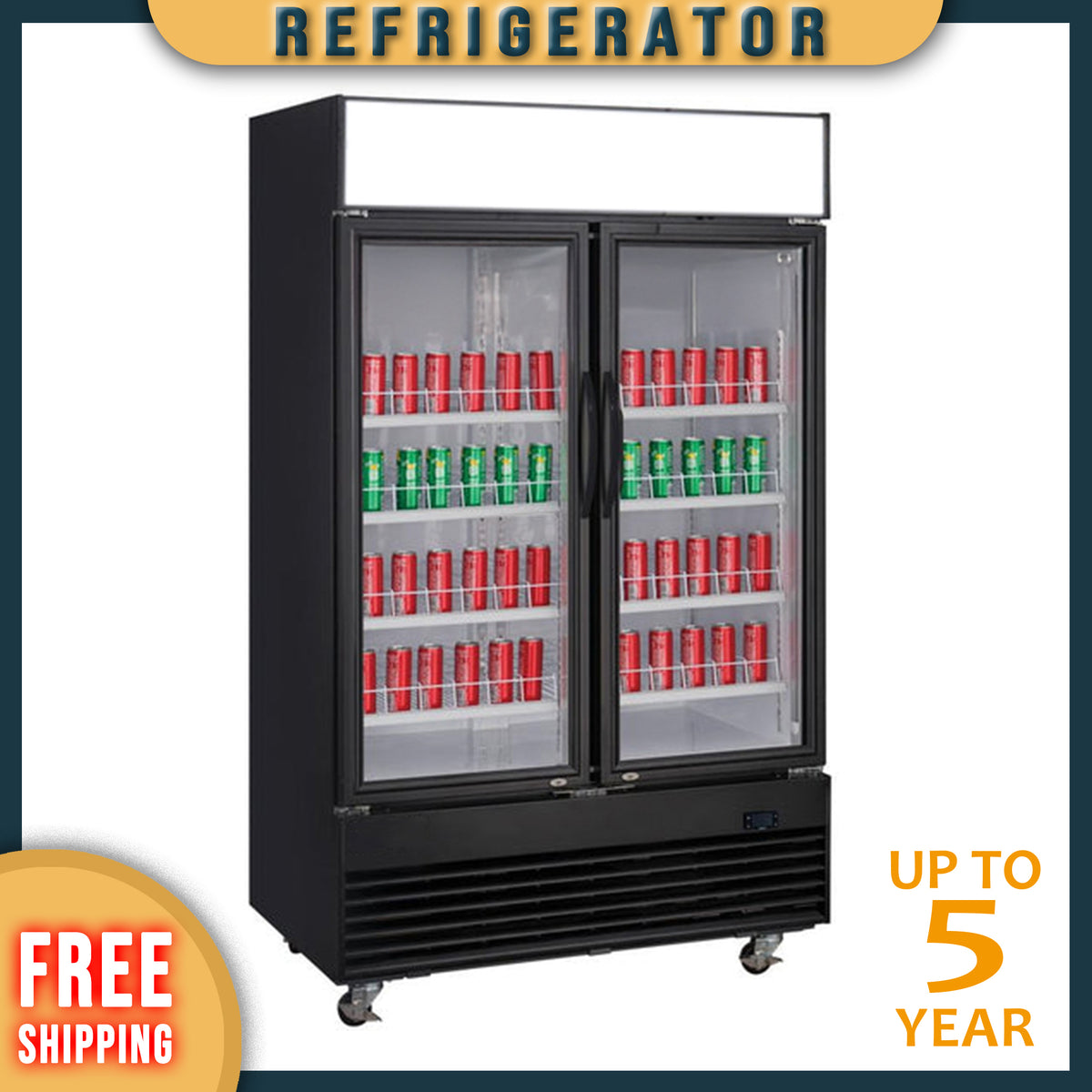 CG1.2 Door Merchandiser Refrigerator, 53"*32"*81", 1-Year labor & Parts 5-Year compressor
