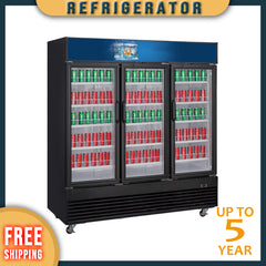 CG1.9L3-HC Glass Door Merchandiser Refrigerator, 78"*30"*85", 1-Year labor & Parts 5-Year compressor