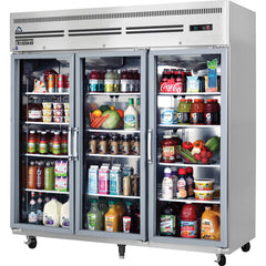 Everestref ESGWR3A, 75" 3 Glass Door (Swing)  Refrigerator