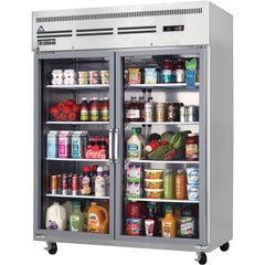 Everestref ESGWR2, 59" 2 Wide Glass Door (Swing)  Refrigerator
