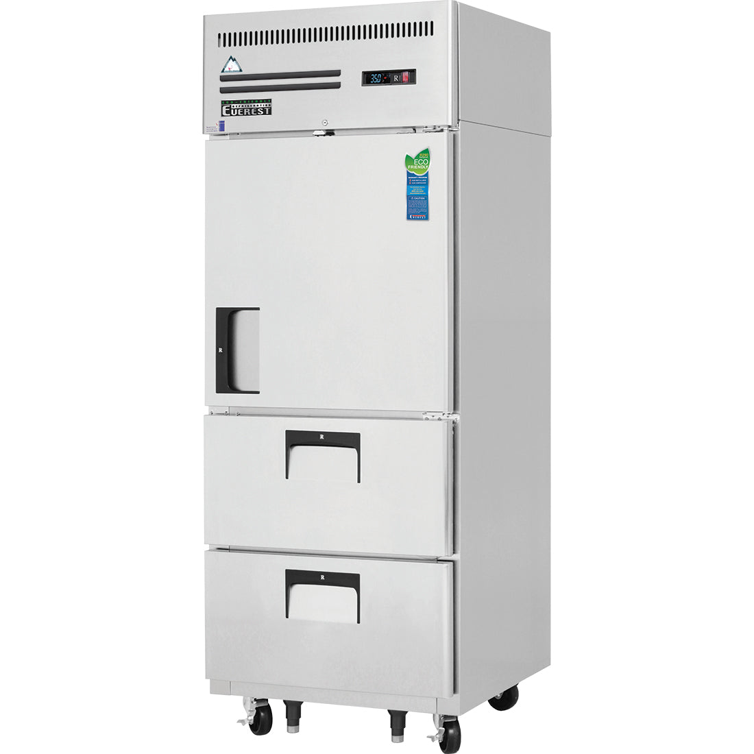 Everestref ESR1D2,  29 1/4" 1 Section - 1 Half Door & 2 Drawer Refrigerator