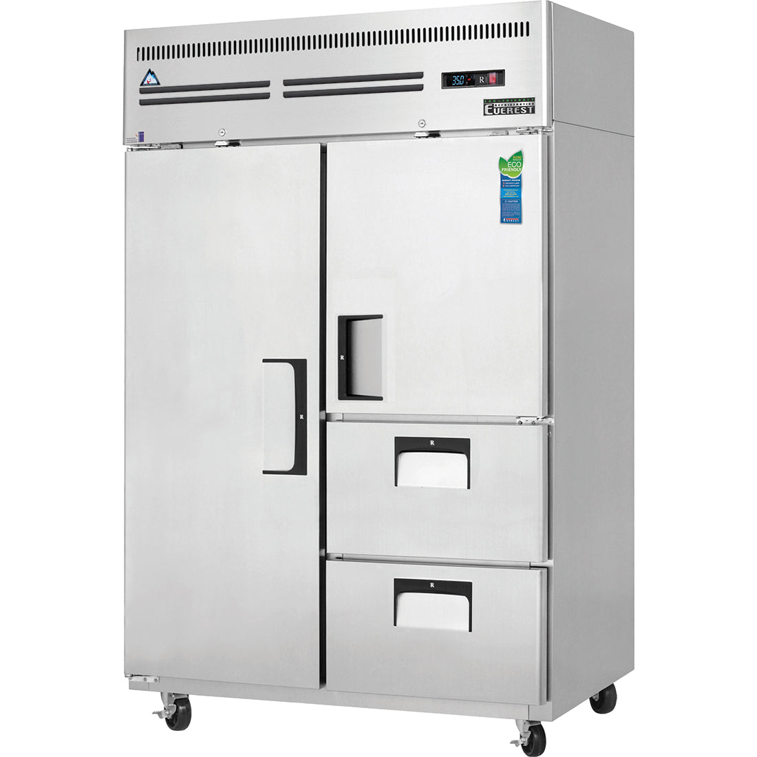 Everestref ESR2D2,  49 3/4" 2 Section - 1 Full Dr (LFT), 1 Half Dr (RT; Top) & 2 Drawer (RT; Bottom) Refrigerator