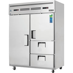 Everestref ESQ2D2, 59 ", 2 Wide Section - 1 Full Dr (LFT; Ref), 1 Half Dr (RT Top; Fzr) & 2 Drawer (RT Bottom; Ref) 3/4 Ref