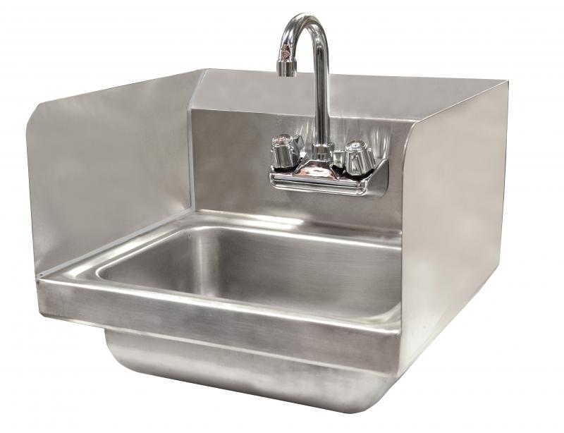 Omcan Wall Mounted Hand Sink with Faucet and Side Splashes