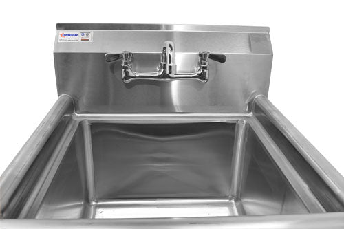 Omcan 18″ x 18″ x 11″ One Tub Sink with 3.5″ Center Drain and No Drain Board