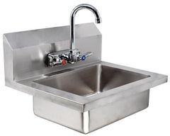 Omcan Fabricated Hand Sink with 4″ Gooseneck Faucet and Drain Basket