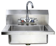 Omcan Fabricated Hand Sink with 4″ Gooseneck Faucet and Drain Basket