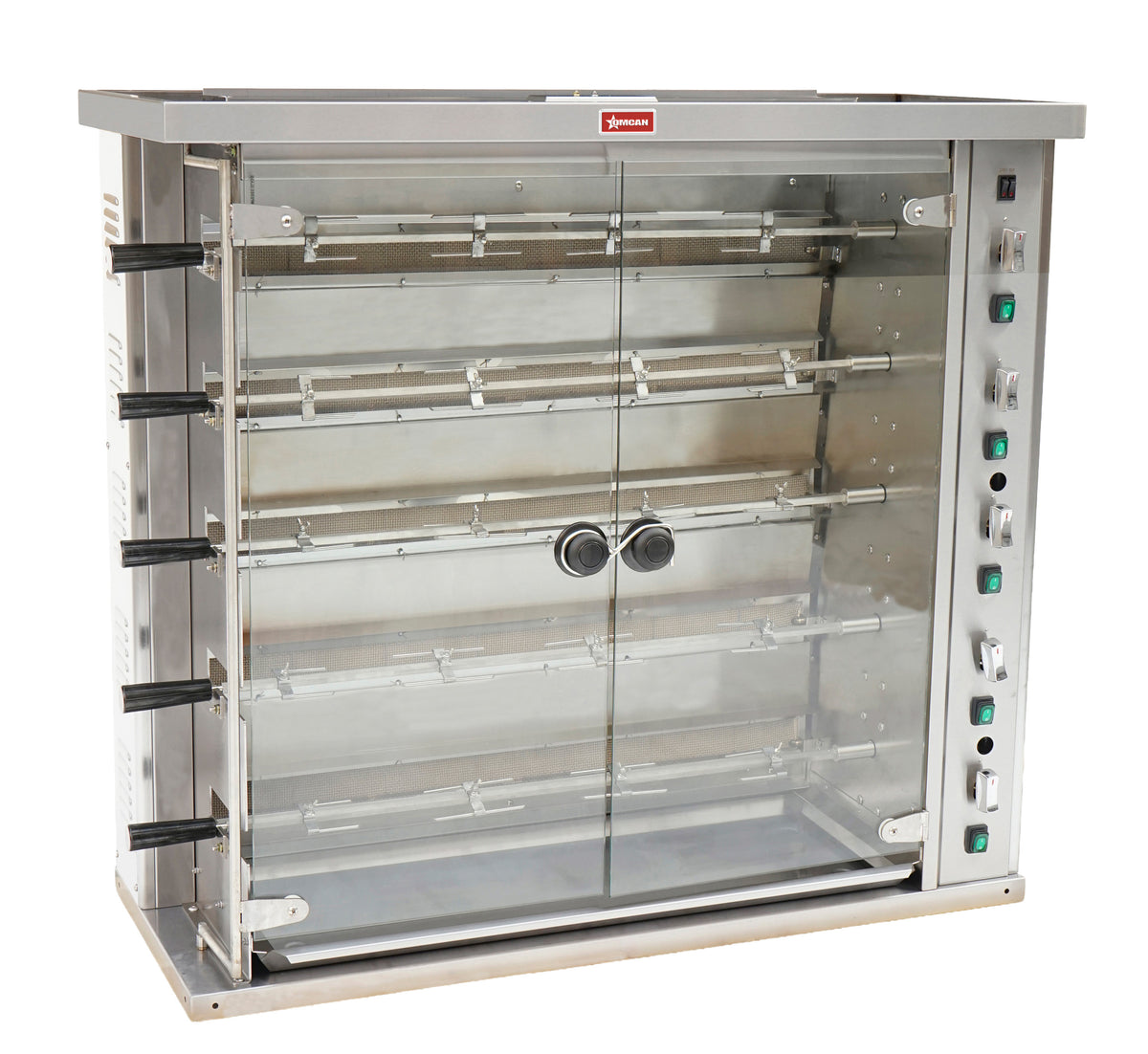 47495 - 47″ Countertop Natural Gas Rotisserie, 5 Spits, 20 Chicken Capacity, 105,000 BTU