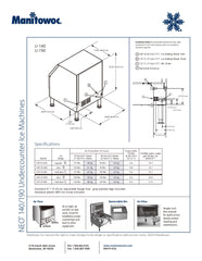 Manitowoc NEO® 140/190 Undercounter Ice Machines