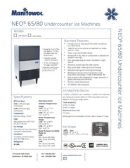 Manitowoc NEO® 65/80 Undercounter Ice Machines