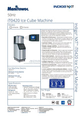 Manitowoc Indigo NXT Series iT0420 Ice Cube Machine