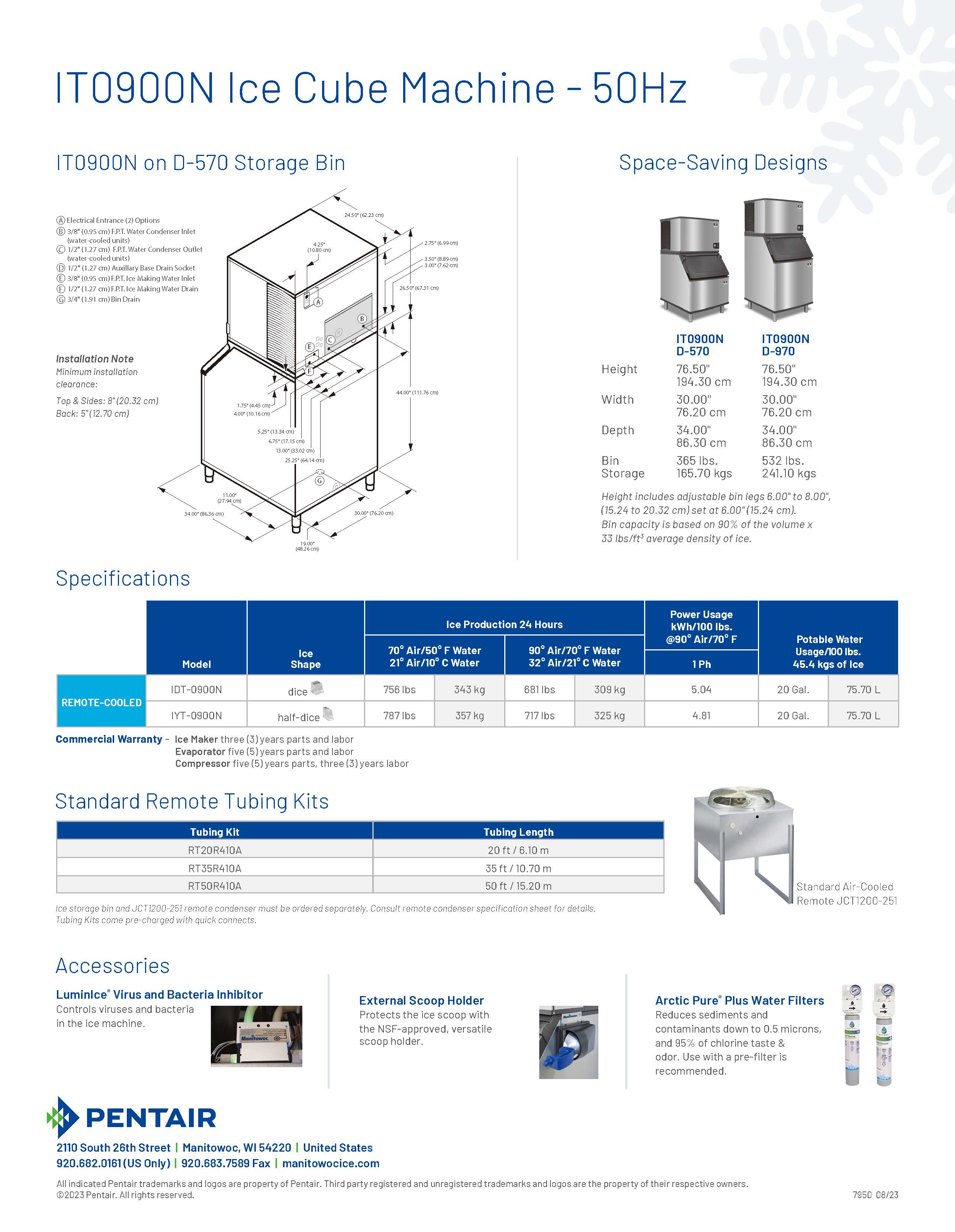 Manitowoc Indigo NXT Series iT0900N Ice Cube Machines