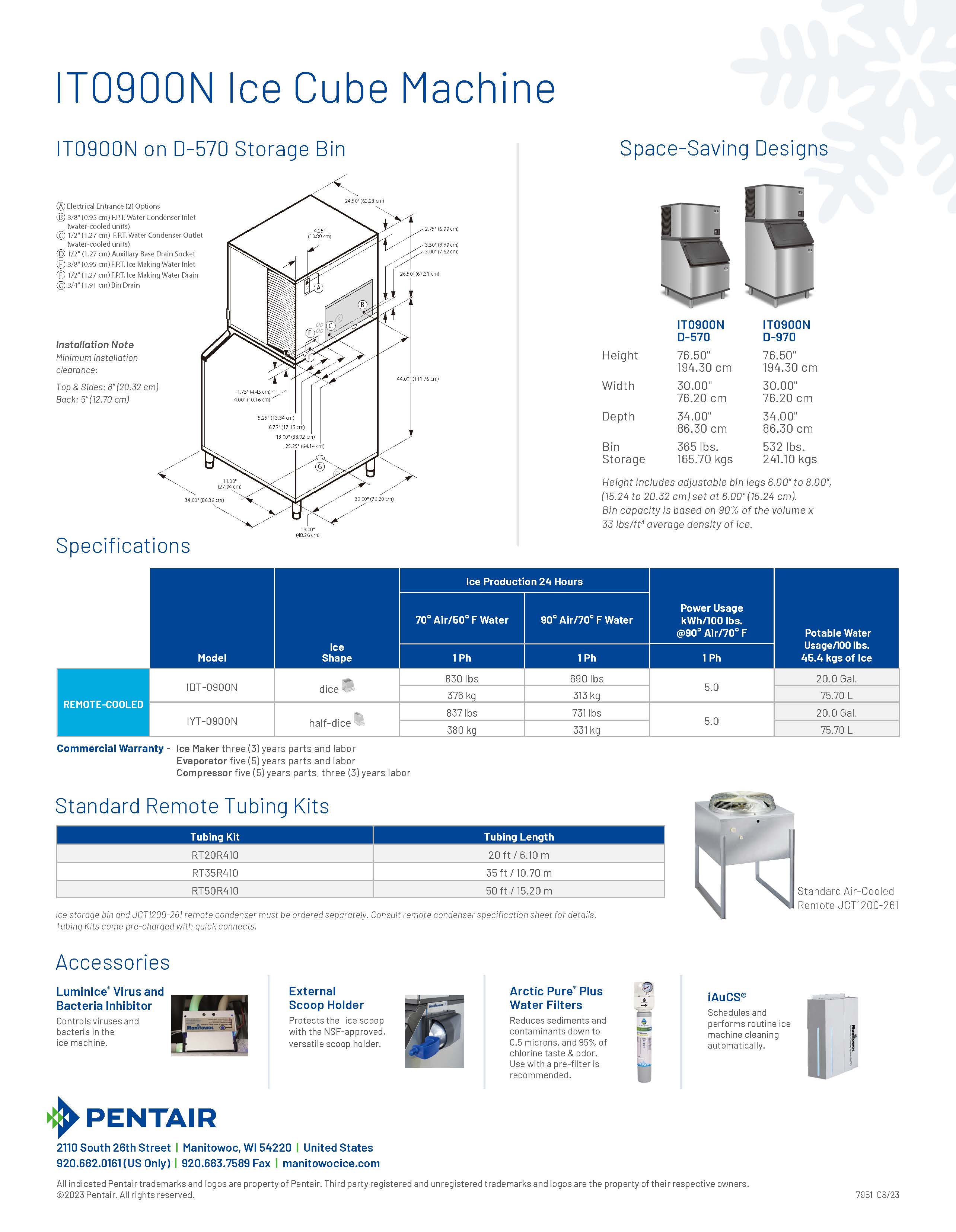 Manitowoc Indigo NXT Series iT0900N Ice Cube Machines