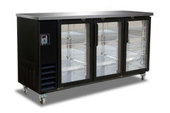 73" Back Bar Bottle Cooler with Glass, BB4-24G-HC