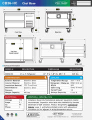 2 Drawer 36" Chef Base, CB36-HC