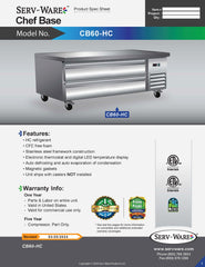 2 Drawer 60" Chef Base, CB60-HC