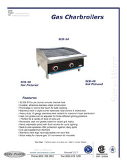 24" 2 Burner Radiant Charbroiler, SCBS-24