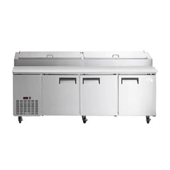 Chef AAA - PICL3-HC, Commercial 91" Pizza Prep Table Refrigerator 12 Pans 3 Door Stainless Steel 24.2 cu.ft.