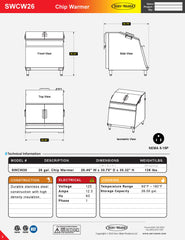 26-Gallon Electric Chip Warmer, SWCW26