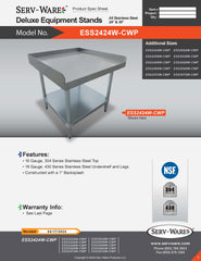 24” x 24” Deluxe Equipment Stand, ESS2424W-CWP