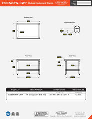 24” x 36” Deluxe Equipment Stand, ESS2436W-CWP