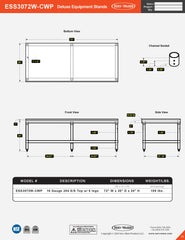 30” x 72” Deluxe Equipment Stand, ESS3072W-CWP