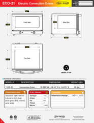 Electric Convection Oven, ECO-21