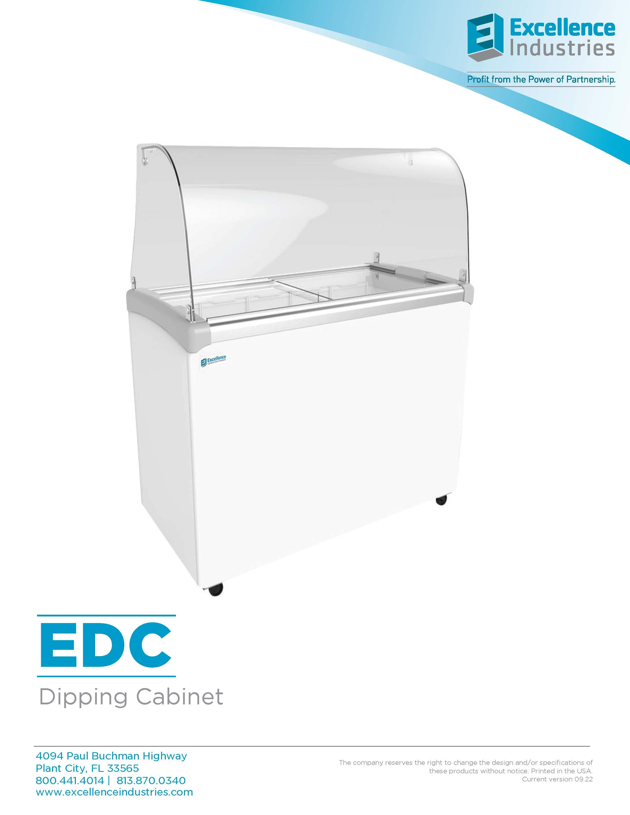 Excellence Industries EDC Ice Cream Dipping Cabinet