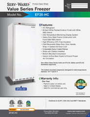 31" 1 Solid Door Reach-In Freezer, EF25-HC