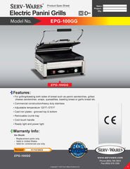 Electric Panini Grill, EPG-100GG