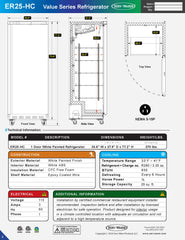 31" 1 Solid Door Reach-In Refrigerator, ER25-HC