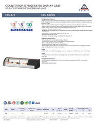 Everest ESC47R, 4ft Self Contained Countertop Refrigerated Display Case - Right Comp Mount