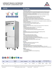 Everestref ESHF2,  29 1/4" 1 Section Half Door Freezer