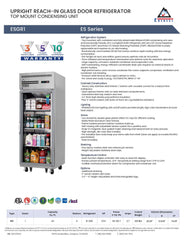Everestref ESGR1, 29 1/4", 1 Glass Door Refrigerator