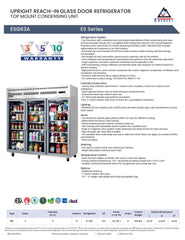 Everestref ESGWR3A, 75" 3 Glass Door (Swing)  Refrigerator