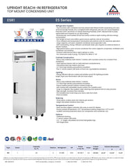 Everestref ESR1, 29 1/4" 1 Door Refrigerator