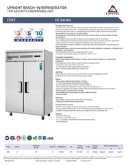 Everestref ESR2, 49 3/4" 2 Door Refrigerator