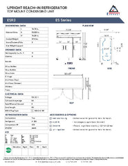 Everestref ESR3,  75" 3 Door Refrigerator