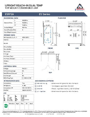 Everestref ESRF2A,  49 3/4" 2 Door (1/2 Ref & 1/2 Fzr) Dual Temp