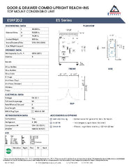 Everestref ESF2D2,  49 5/8" 2 Section - 1 Half Dr & 2 Drawer (LFT; Ref), 1 Full Dr (RT; Fzr) Dual Temp