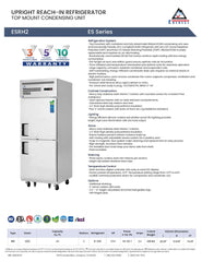 Everestref ESRH2, 29 1/4" 1 Section Half Door Refrigerator