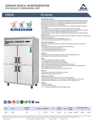 Everestref ESRH4, 49 3/4" 2 Section Half Door Refrigerator